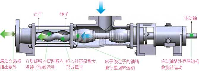 上海邦泉泵業螺桿泵工作原理圖